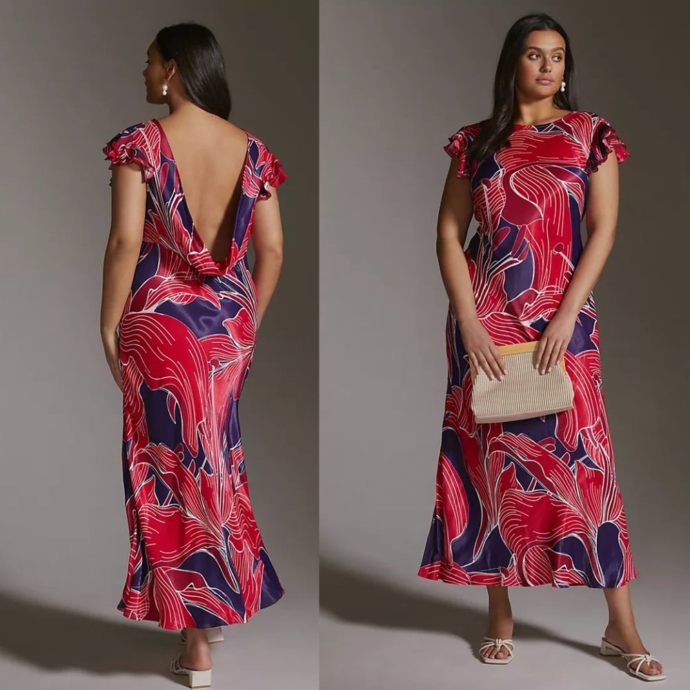 Anthropologie Conditions Apply Low-Back Bias Dress